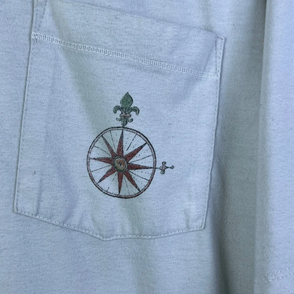 Banana Republic Pocket T-Shirt Men's XXL White Graphic Map Preppy